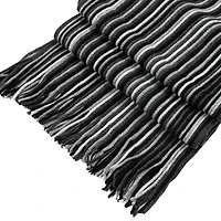 Glitzhome® 70" Men's Black & White Striped Scarf with Tassels