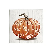 Stupell Industries Orange Fall Botanical Pumpkin Wall Plaque Art