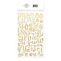 12 Pack: Gold Glitter Script Alphabet Stickers by Recollections™