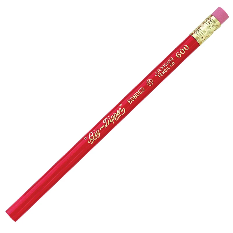 J.R. Moon Pencil Co. Big-Dipper Pencils with Eraser, 3 Packs of 12