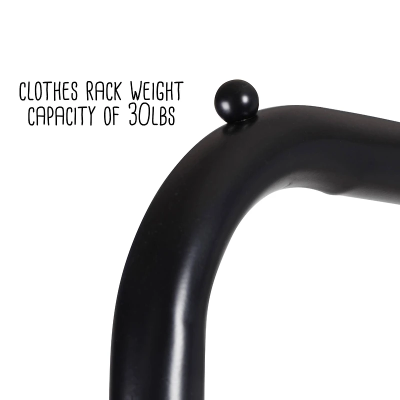 Honey Can Do Black Single Garment Rack with Shoe Shelf & Hanging Bar