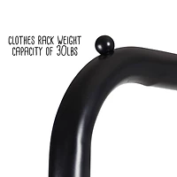 Honey Can Do Black Single Garment Rack with Shoe Shelf & Hanging Bar