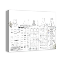 Sketchy Buildings 16" x 20" Canvas Wall Art