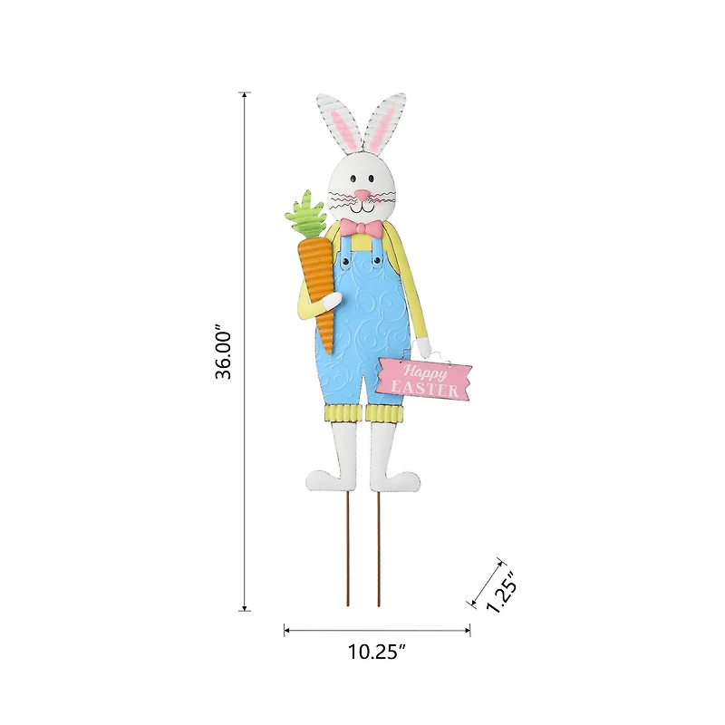 Glitzhome® 36" Easter Bunny Boy Metal Décor