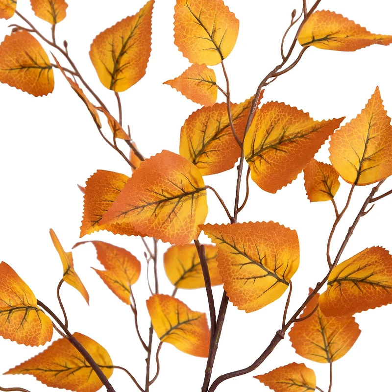 4ft. Orange Autumn Birch Leaf Artificial Potted Tree