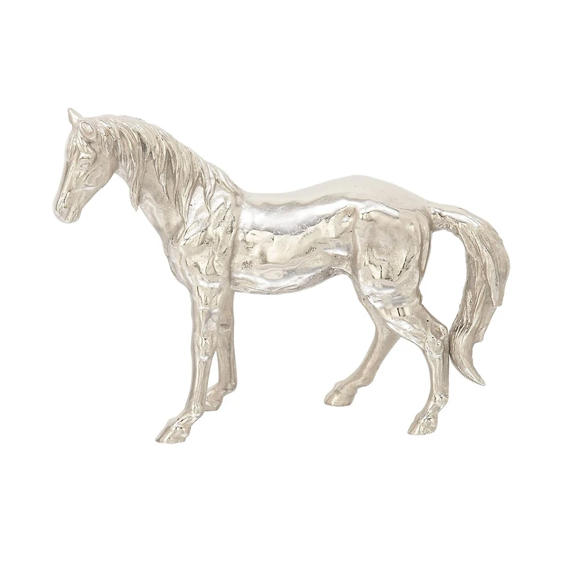 Silver Glam Aluminum Sculpture, Horse 17" x 23" x 6"