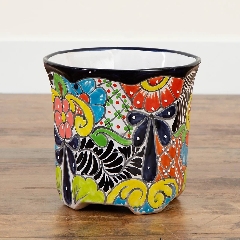 10" Handmade Mexican Talavera Ceramic Planter