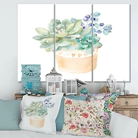 Designart - Succulent Flower In Terracotta Pot II