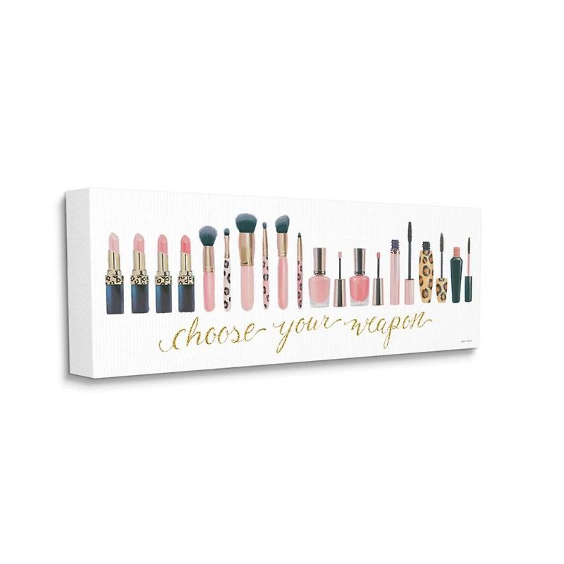 Stupell Industries Choose Your Weapon Phrase Glam Cosmetics Word Art Canvas Wall Art