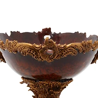 19" Gold Resin Traditional Décor Bowl