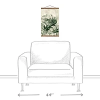 Sage Monstera Teak Hanging Canvas