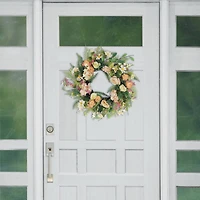 24" Pink Rose & Hydrangea Floral Spring Wreath