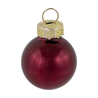 24ct. 1" Shiny & Matte Red Glass Ball Ornaments 