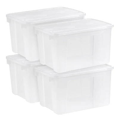 IRIS® 50qt. Clear Wing Lid Storage Boxes, 4ct.