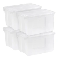 IRIS® 50qt. Clear Wing Lid Storage Boxes, 4ct.
