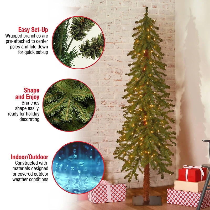 ft. Pre-Lit Hickory Cedar Artificial Christmas Tree