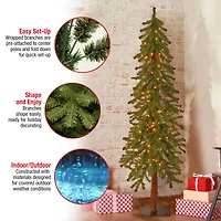 ft. Pre-Lit Hickory Cedar Artificial Christmas Tree
