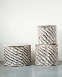 Hello Honey® Whitewashed Woven Water Hyacinth Tables Set