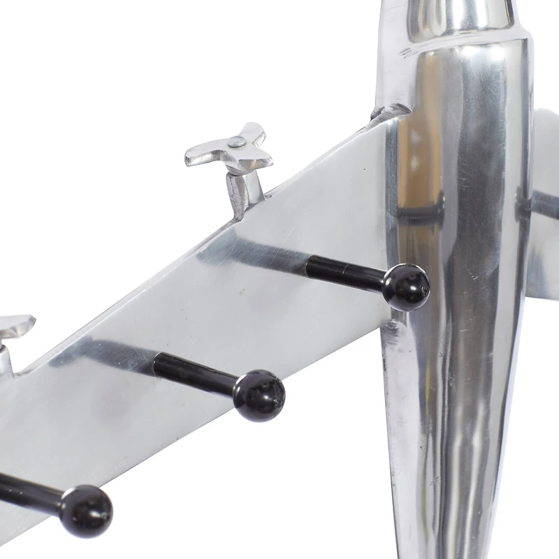 Silver Aluminum Contemporary Wall Hook