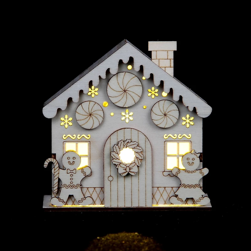 DIY LED Wood Village Peppermint House by Make Market®