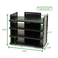 Mind Reader Black 4-Tier Desktop Document & Folder Tray Organizer