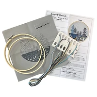 6" Night Trees Stamped Design Embroidery Kit with Hoop by Loops & Threads®