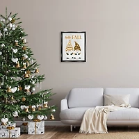 Stupell Industries Hello Fall Whimsical Gnomes Framed Floater Canvas Wall Art