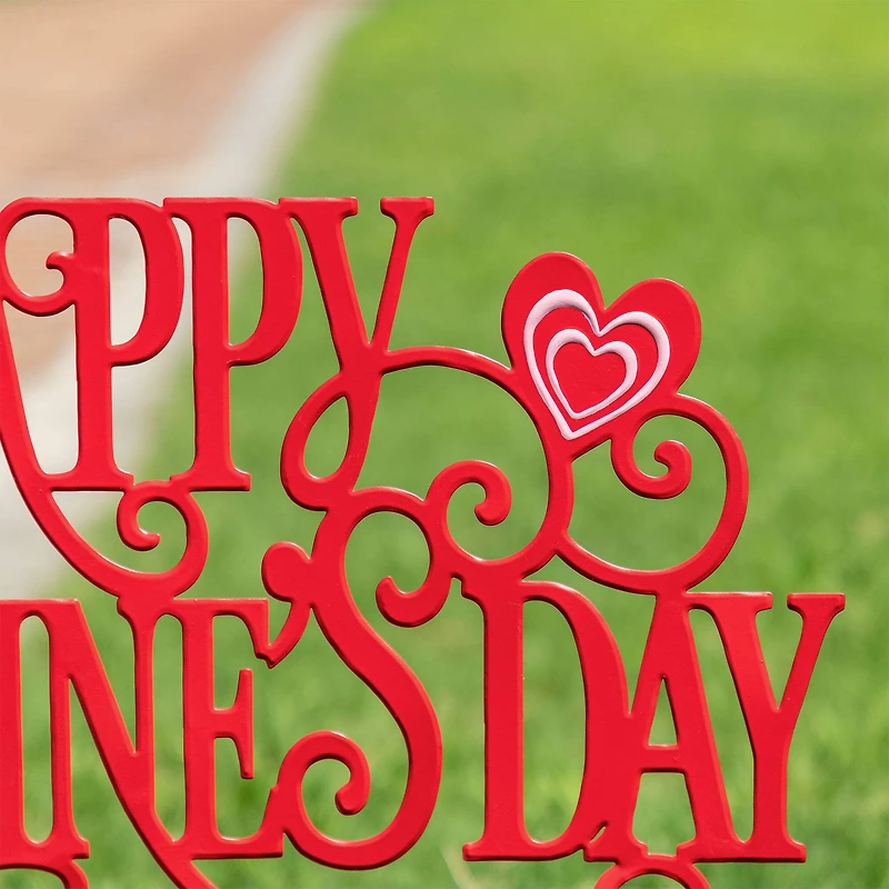 Glitzhome® 23.25" Metal Happy Valentine's Day Yard Stake