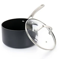 Martha Stewart 3.5qt. Matte Black Aluminum Nonstick Saucepan