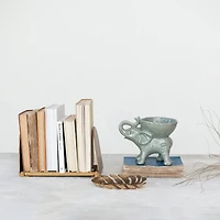 Hello Honey® Gray 7.5" Majestic Stoneware Elephant Bowl 