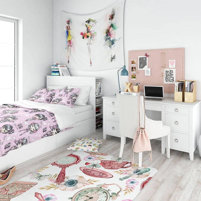 Designart 'Rock Girl Super Star Street Dance' Modern Teen Bedding Set