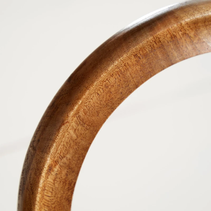14" Brown Mango Wood Circle Sculpture