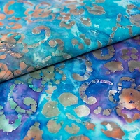 SINGER Batik Green & Purple Flower Cotton Fabric