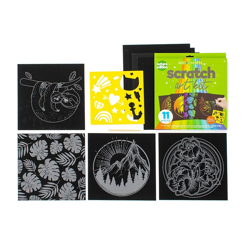 Art 101 Scratch Art Kits, 3 Packs of 11