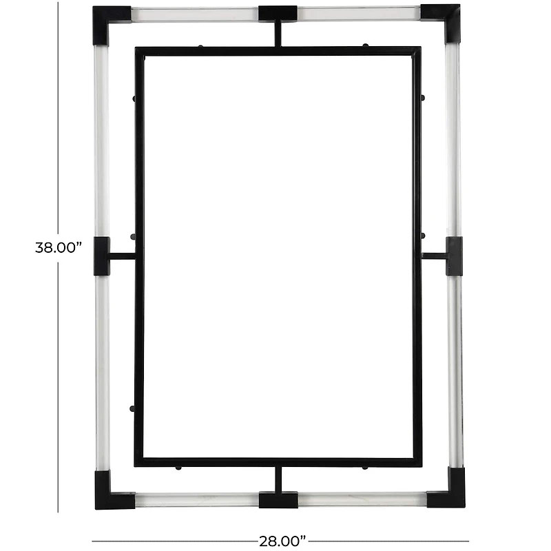38" Metal Double Framed Wall Mirror