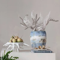 Hello Honey® 12.25" Azure Blue Stoneware Vase