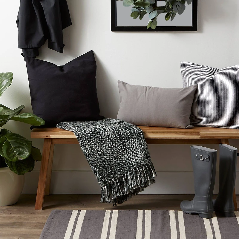 DII® Mineral Gray Variegated Acrylic Woven Throw