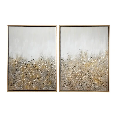 CosmoLiving by Cosmopolitan Gold Contemporary Abstract Wall Art Set