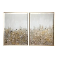 CosmoLiving by Cosmopolitan Gold Contemporary Abstract Wall Art Set