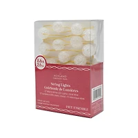 27ct. Warm White LED Clear Cracked Ball String Lights on Gold Wire by Ashland®