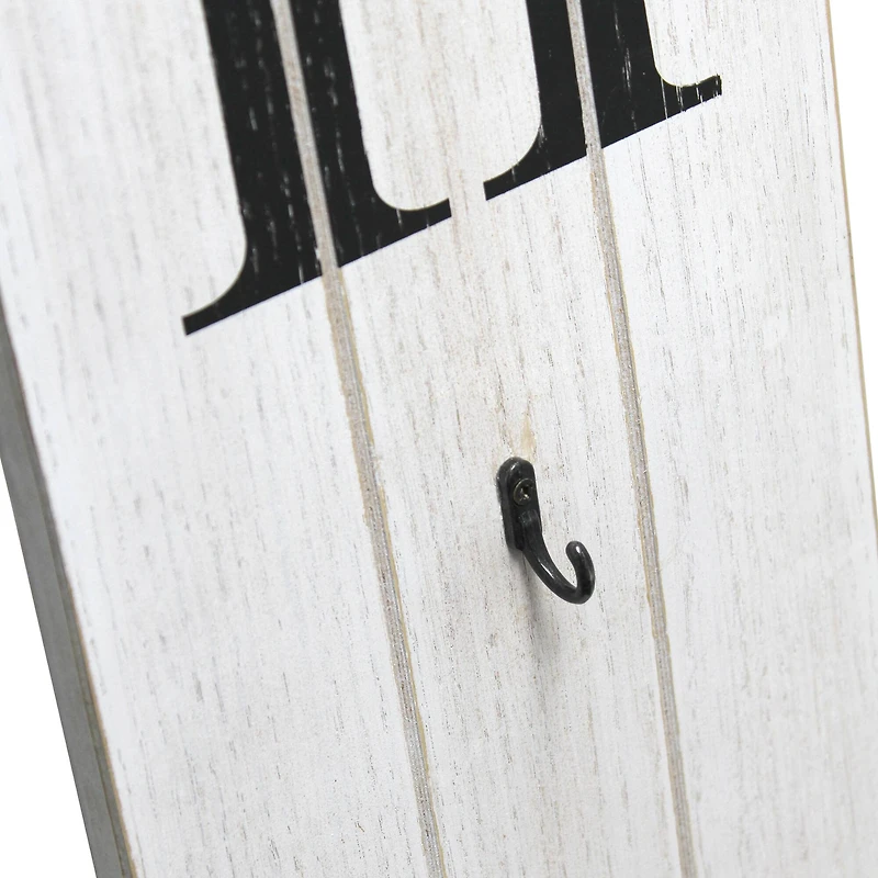 Elegant Designs™ 3.5ft. White Wash Home Porch Sign with 4 Floral Wreaths