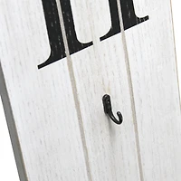 Elegant Designs™ 3.5ft. White Wash Home Porch Sign with 4 Floral Wreaths