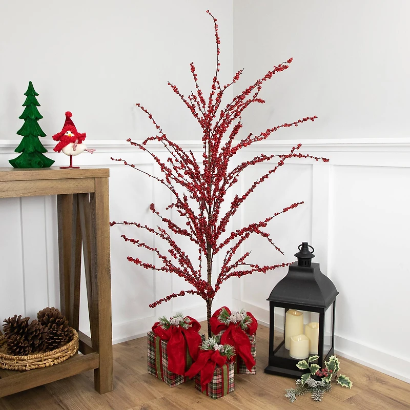 5ft. Unlit Red Berry Twig Artificial Christmas Tree