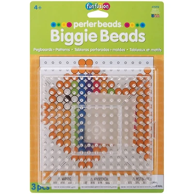 Perler™ BIGGIE Beads Square Clear Pegboards, 2ct.