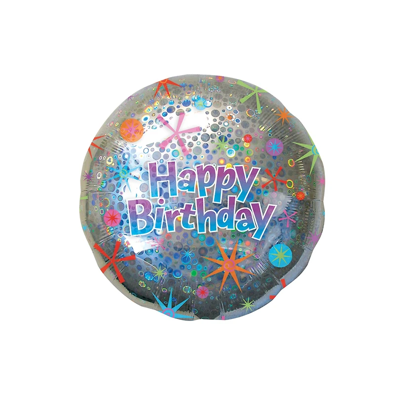 32" Holographic Circles Birthday Balloon