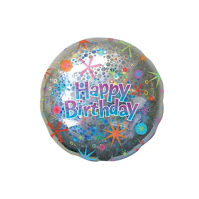 32" Holographic Circles Birthday Balloon