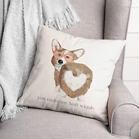 Corgi Wiggle Butt Valentine's Day Throw Pillow