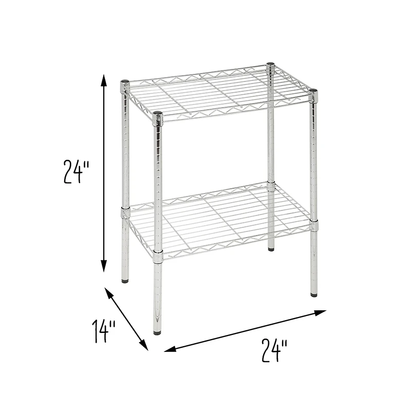 Honey Can Do Small 2-Tier Adjustable Chrome Shelving Unit