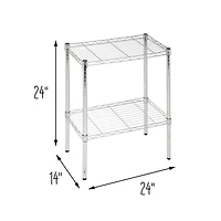 Honey Can Do Small 2-Tier Adjustable Chrome Shelving Unit