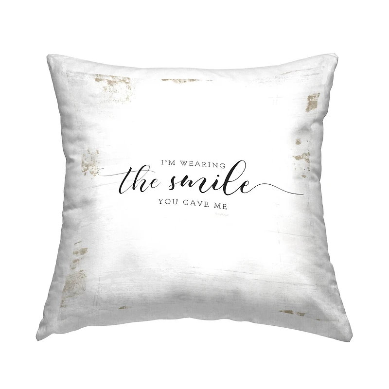 Stupell Industries Wearing the Smile You Game Me Romantic Couple Phrase Throw Pillow 18" x 18"